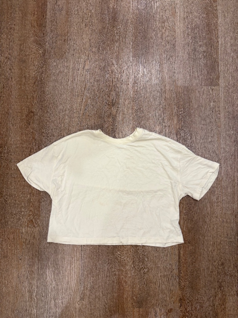 OFFLINE by Aerie Cropped Boxy Short Sleeve T-Shirt - Pale Yellow [S]